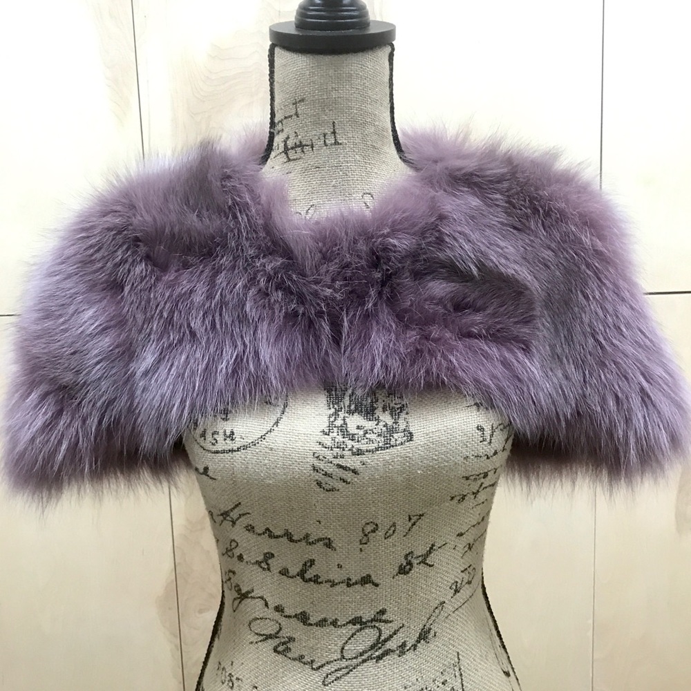 NWOT Ultra Rare Chetta B. Vintage Purple Fox Stole